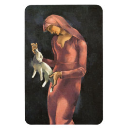 うさぎの女性 マグネット