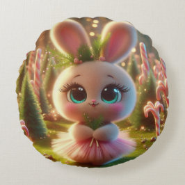 うさぎの女性 ラウンドクッション