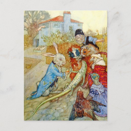 うさぎの家でトカゲをビル ポストカード (正面)