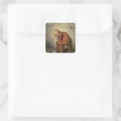 うさぎの小さな女の子 スクエアシール (バッグ)