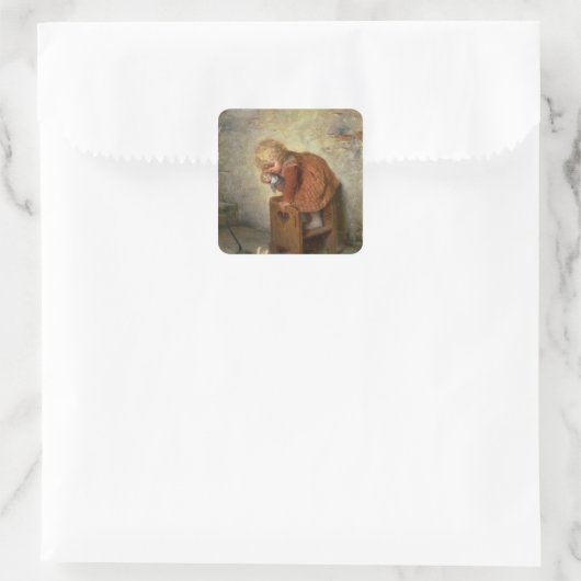 うさぎの小さな女の子 スクエアシール (バッグ)