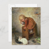 うさぎの小さな女の子 ポストカード (正面/裏面)