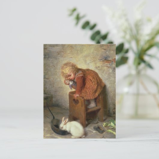 うさぎの小さな女の子 ポストカード (スタンド正面)