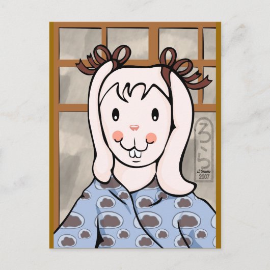 うさぎの少女はがきの餅の年 シーズンポストカード (正面)