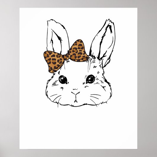 うさぎの弓がかわいい、レトロ、ヴィンテージ ポスター (正面)