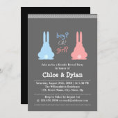 うさぎの性別発表パーティー 招待状 (正面/裏面)