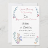 うさぎの招待状 ワン バースデー ツー サムバニー 招待状 (正面)