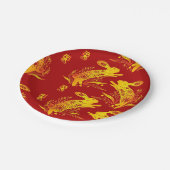 うさぎの新年中国の〔占星術の〕十二宮図 ペーパープレート (アングル)