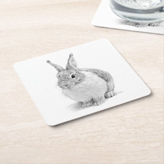 うさぎの日 スクエアペーパーコースター (アングル)