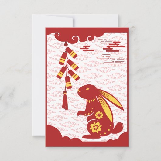 うさぎの旧正月2023〔占星術の〕十二宮図動物カード サンキューカード (正面)