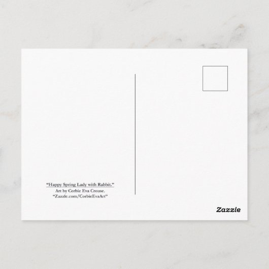 「うさぎの春のおばあさん。」 ポストカード (裏面)