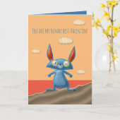 うさぎの最高のバレンタインカード カード (黄色い花)