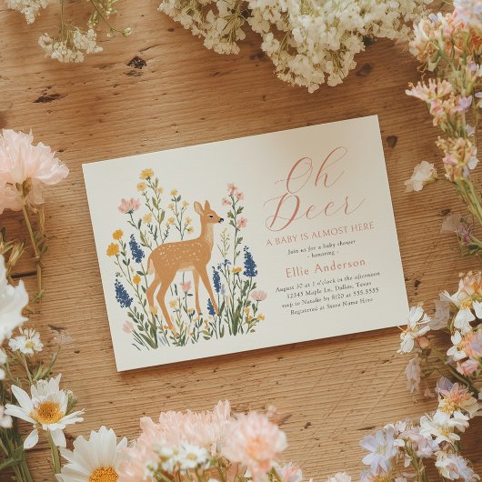 うさぎの森の花のベビーシャワー 招待状