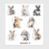 うさぎの水彩イラストのイースター・スプリング シール (シート)