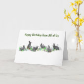 うさぎの牧場のカード（誕生日） カード (黄色い花)