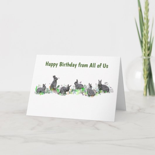 うさぎの牧場のカード（誕生日） カード (正面)