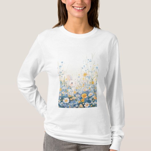 うさぎの牧場の大騒ぎ Tシャツ (正面)