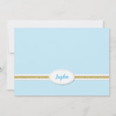 うさぎの男の子 4歳の誕生日写真招待状(青) 招待状 (裏面)