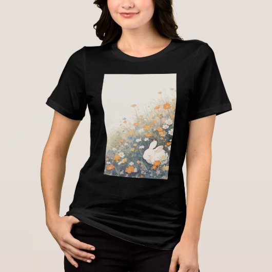 うさぎの眠りの楽園 トライブレンドTシャツ (正面)
