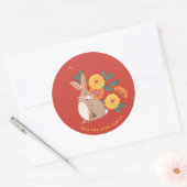 うさぎの祝日の旧正月 ラウンドシール (封筒)
