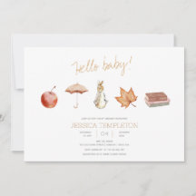 うさぎの秋のエレメントベビーシャワー