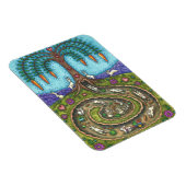 うさぎの穴を下って、ニンジン柳の木のフォークアート マグネット (右側)