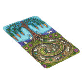 うさぎの穴を下って、ニンジン柳の木のフォークアート マグネット (右側)