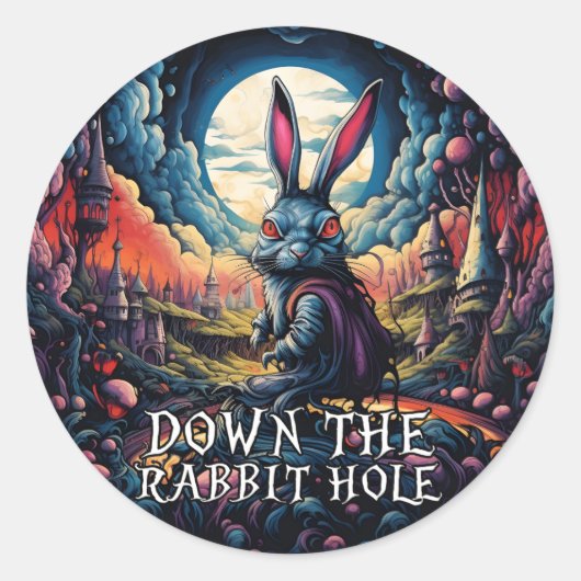 うさぎの穴を下りて不思議の国のアリス ラウンドシール (正面)