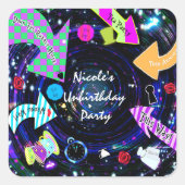 うさぎの穴を下りて不思議の国のパーティー スクエアシール (正面)