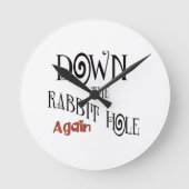 うさぎの穴を再び下へ ラウンド壁時計 (正面)