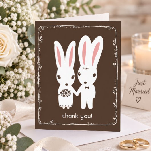 うさぎの結婚式のお礼 サンキューカード