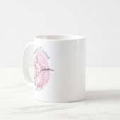 うさぎの線画 ピンクの卵 春 コーヒーマグカップ (正面左)