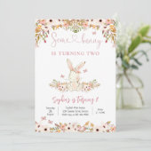 うさぎの花の2歳の誕生日お知らせ 招待状 (スタンド正面)