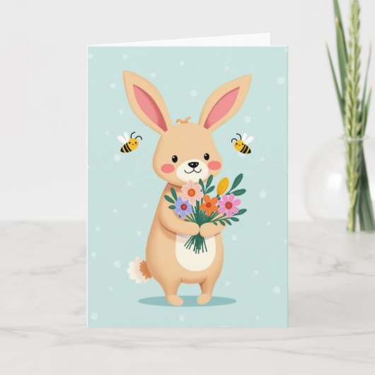 うさぎの花友達カード カード (正面)
