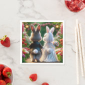 うさぎの花嫁と花婿 スタンダードカクテルナプキン (インサイチュ)