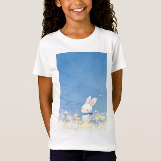 うさぎの花畑の幻想 Tシャツ (正面)