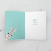 うさぎの花輪　孫娘　イースター カード (内部)