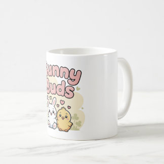 うさぎの芽かわいいパステル春 コーヒーマグカップ