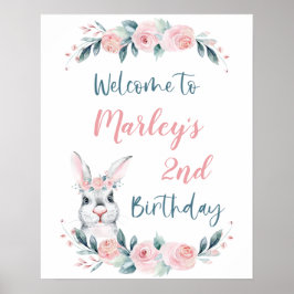 うさぎの誕生日おめでとうサイン、年齢不問 ポスター