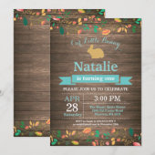 うさぎの誕生日ガール イースターエッグ 初誕生日 招待状 (正面/裏面)