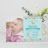 うさぎの誕生日ガール イースターエッグ 初誕生日 招待状 (スタンド正面)