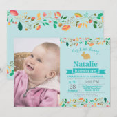 うさぎの誕生日ガール イースターエッグ 初誕生日 招待状 (正面/裏面)