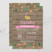 うさぎの誕生日ガール イースターエッグ 1歳の誕生日 招待状 (正面/裏面)