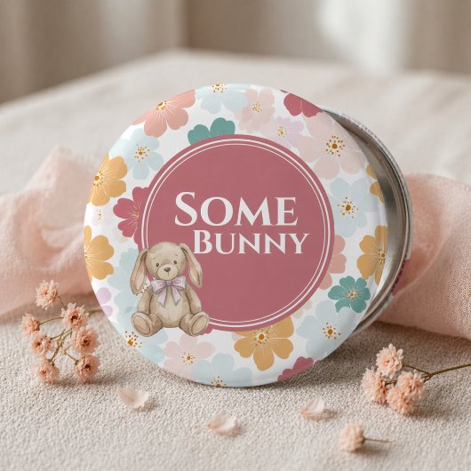 うさぎの誕生日ボタン かわいいうさぎの誕生日パーティー 缶バッジ
