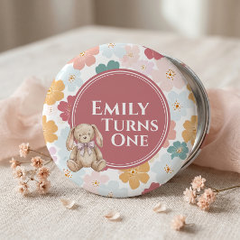 うさぎの誕生日ボタン かわいいうさぎパーティー 缶バッジ