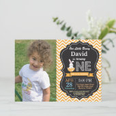 うさぎの誕生日少年 イースターエッグ 初めての誕生日 招待状 (スタンド正面)