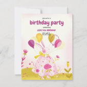 うさぎの誕生日招待 招待状 (正面)