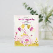 うさぎの誕生日招待 招待状 (スタンド正面)