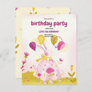 うさぎの誕生日招待 招待状