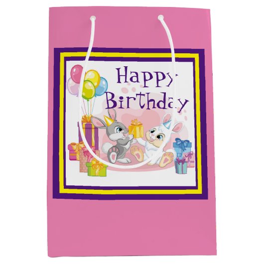 うさぎの誕生日 ミディアムペーパーバッグ (正面)